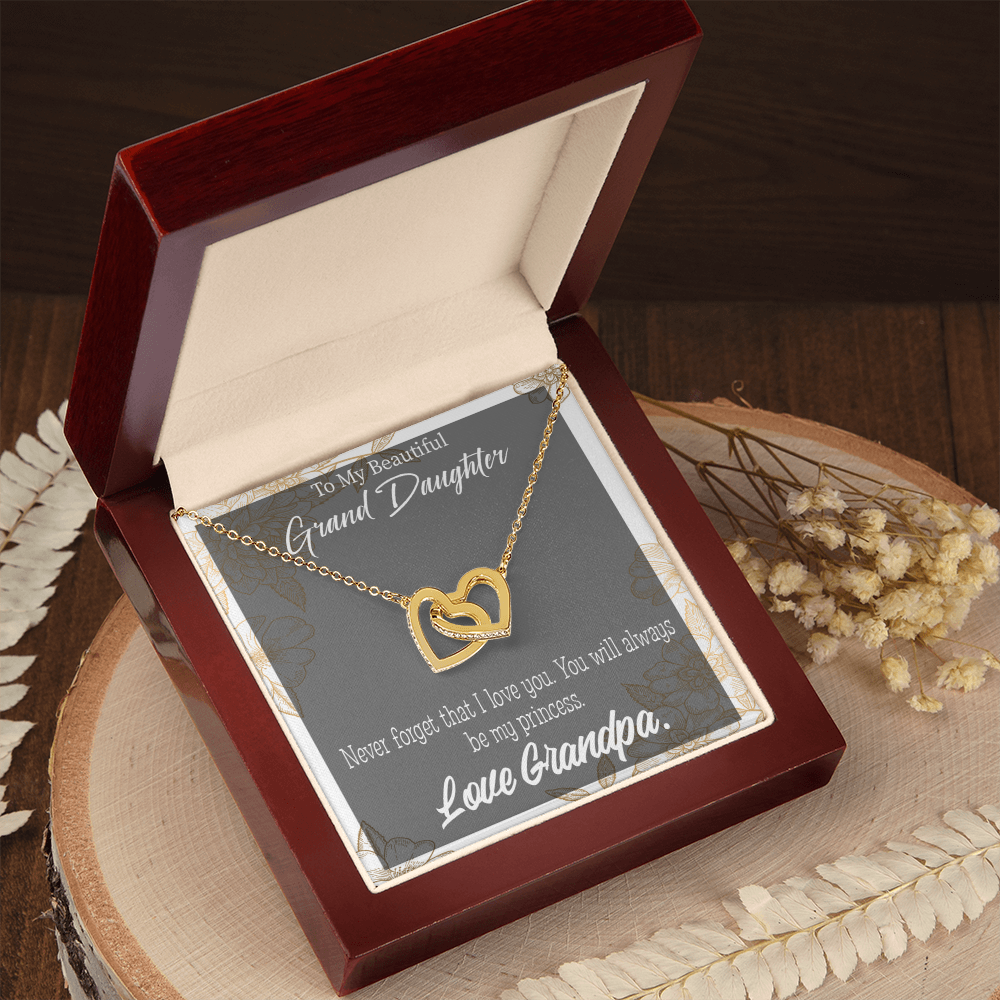 To Granddaughter Grandpa's Princess Inseparable Necklace-Express Your Love Gifts