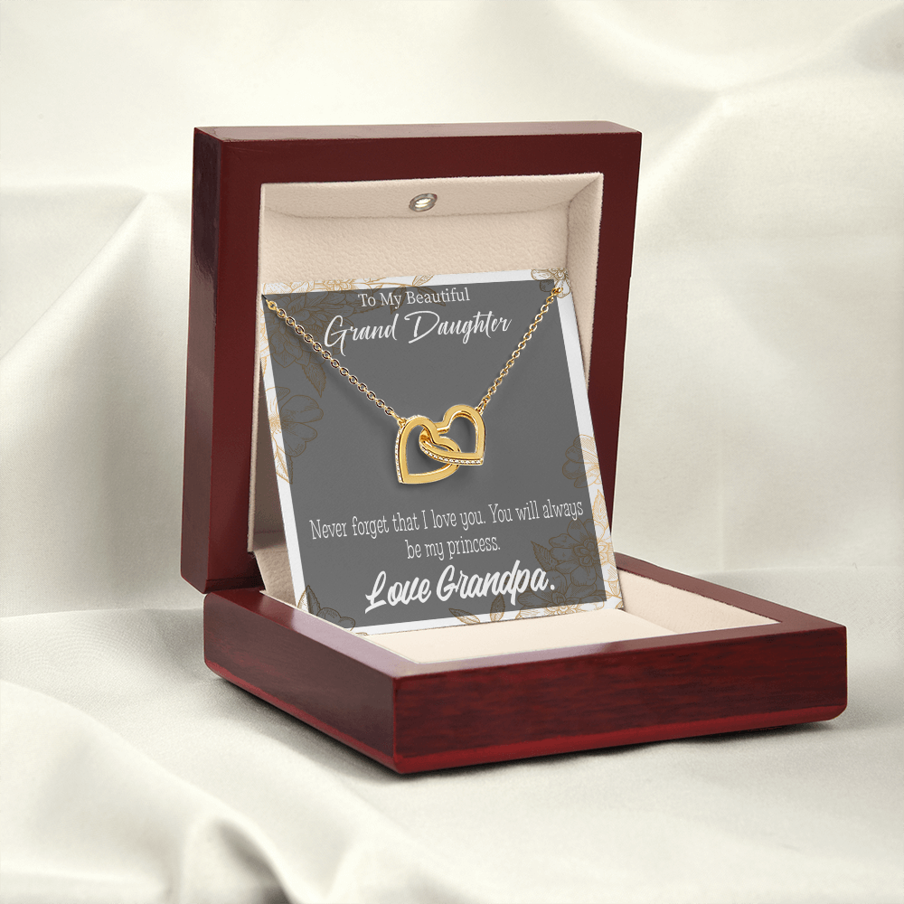To Granddaughter Grandpa's Princess Inseparable Necklace-Express Your Love Gifts