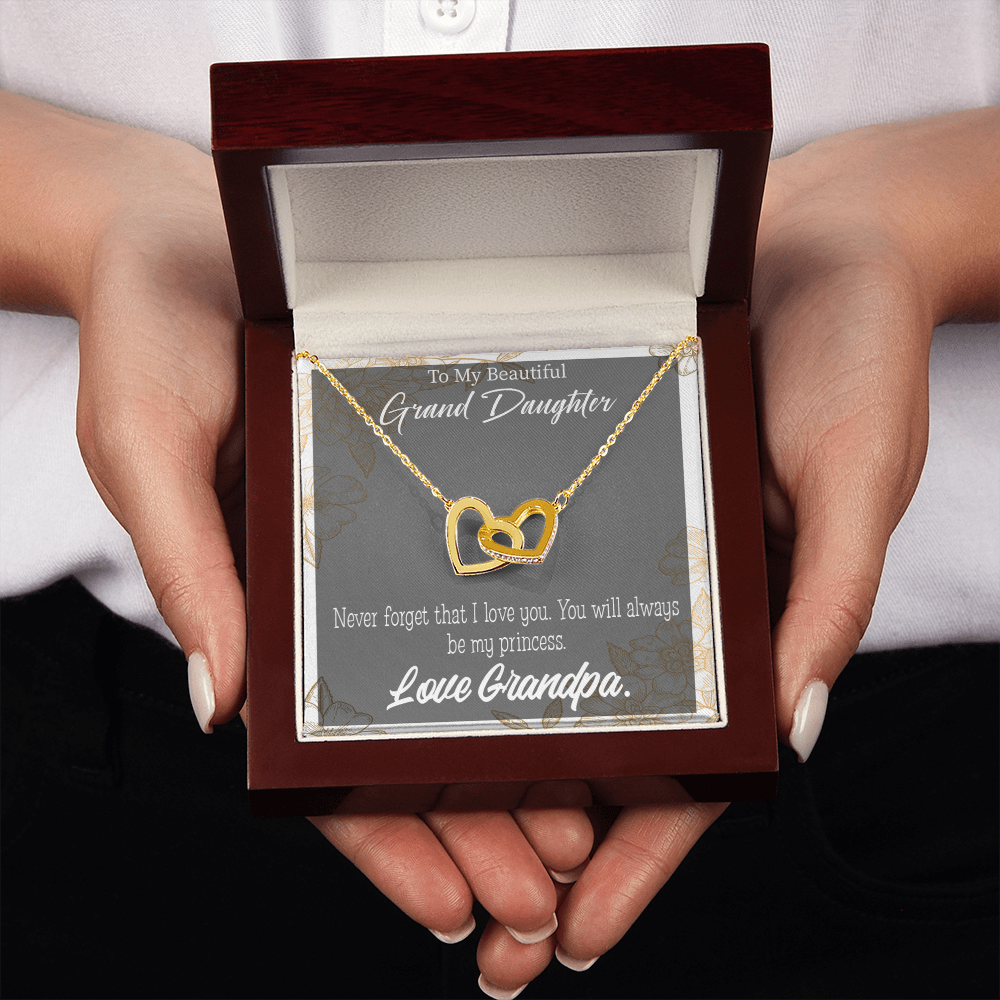 To Granddaughter Grandpa's Princess Inseparable Necklace-Express Your Love Gifts
