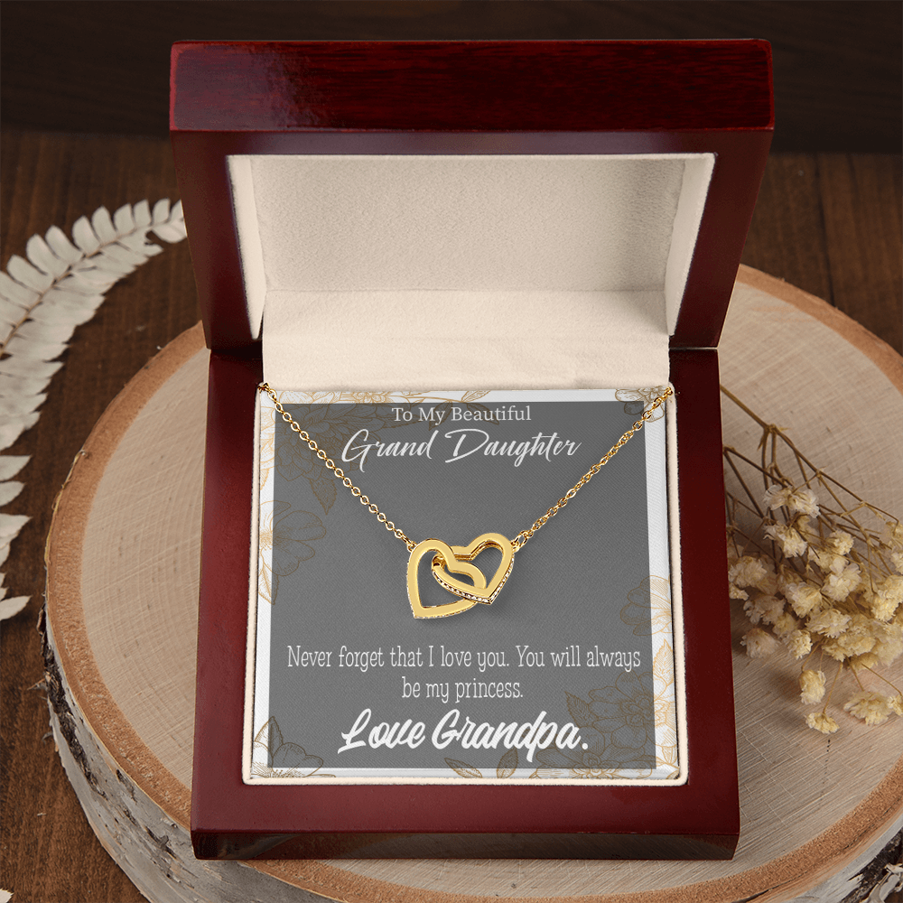 To Granddaughter Grandpa's Princess Inseparable Necklace-Express Your Love Gifts