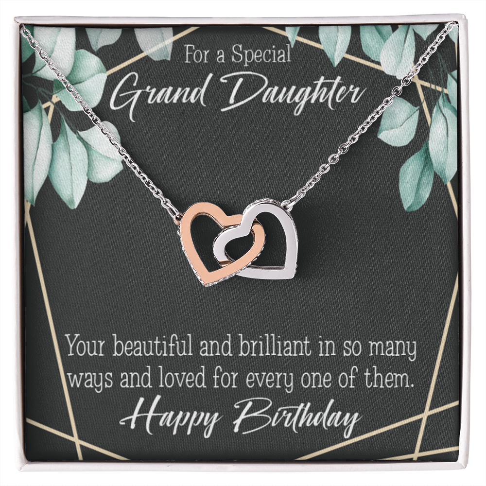 To Granddaughter Happy Birthday Granddaughter Inseparable Necklace-Express Your Love Gifts
