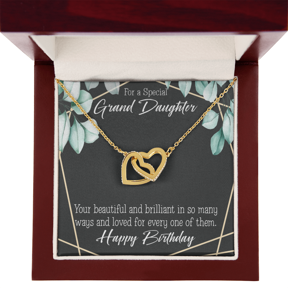 To Granddaughter Happy Birthday Granddaughter Inseparable Necklace-Express Your Love Gifts