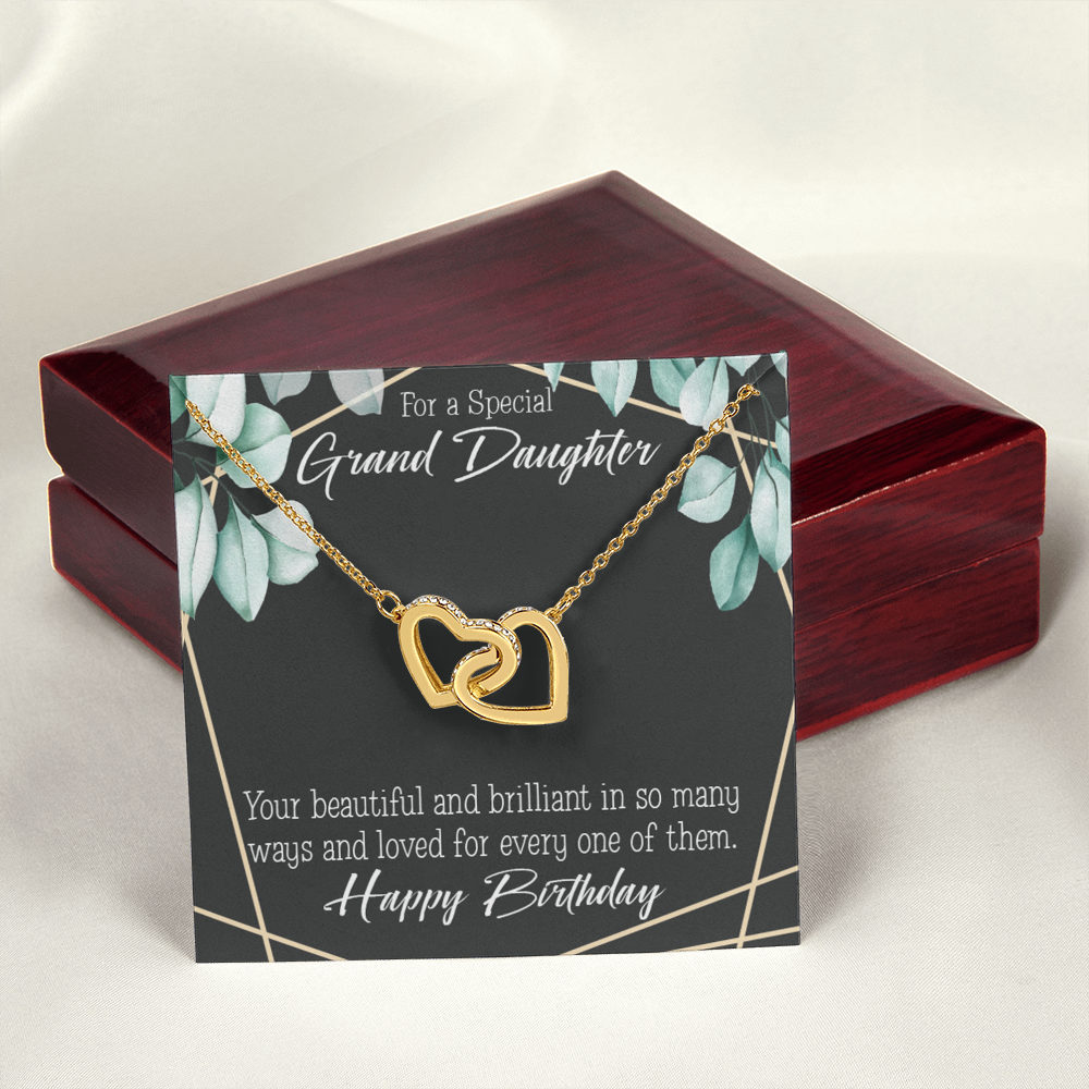 To Granddaughter Happy Birthday Granddaughter Inseparable Necklace-Express Your Love Gifts