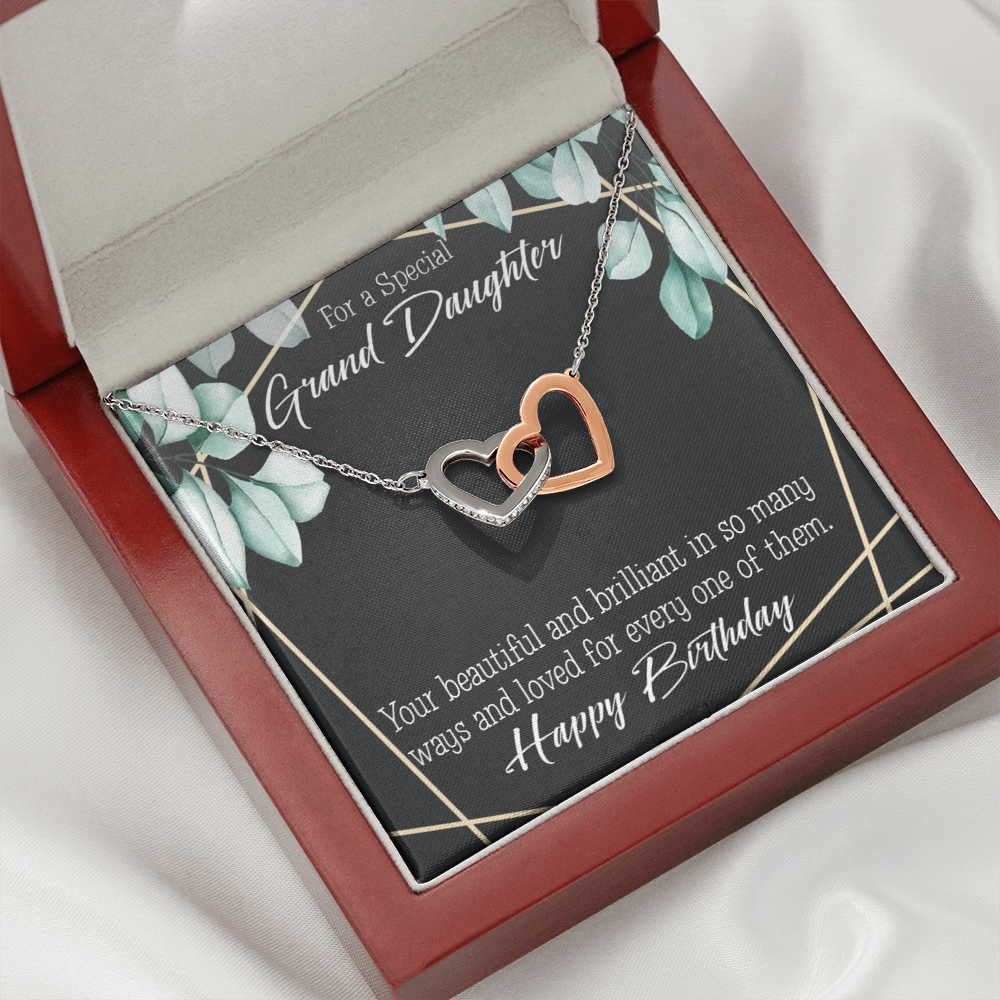 To Granddaughter Happy Birthday Granddaughter Inseparable Necklace-Express Your Love Gifts