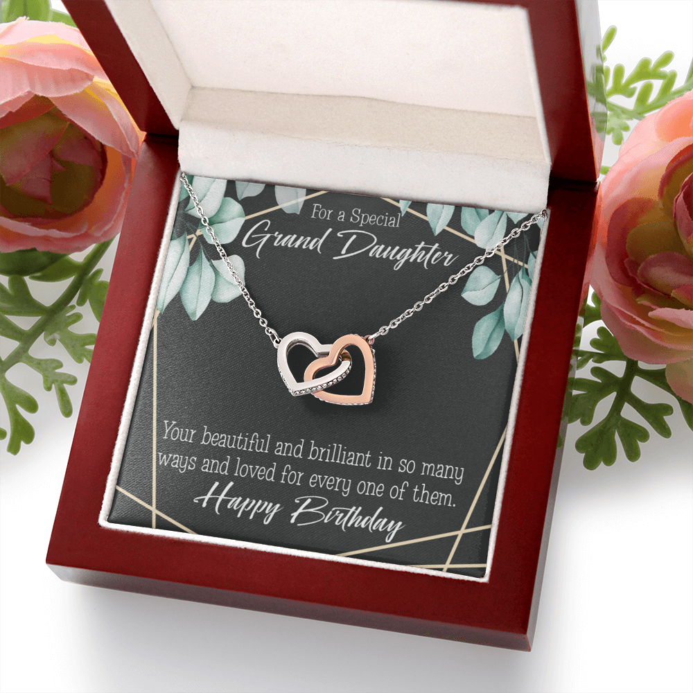 To Granddaughter Happy Birthday Granddaughter Inseparable Necklace-Express Your Love Gifts