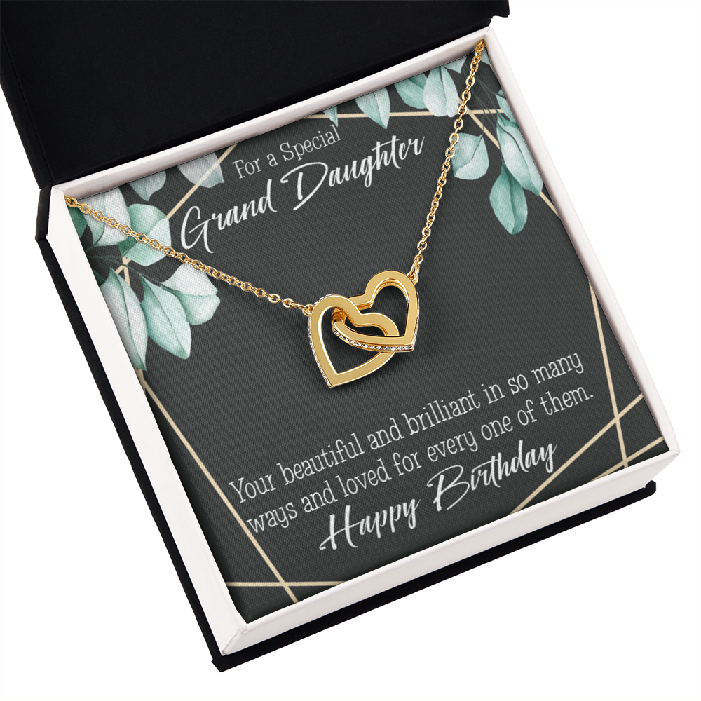 To Granddaughter Happy Birthday Granddaughter Inseparable Necklace-Express Your Love Gifts