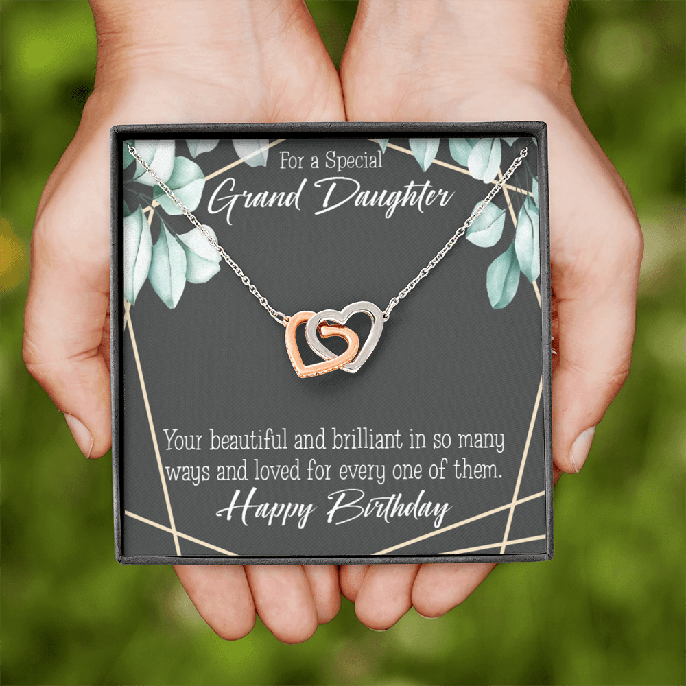 To Granddaughter Happy Birthday Granddaughter Inseparable Necklace-Express Your Love Gifts