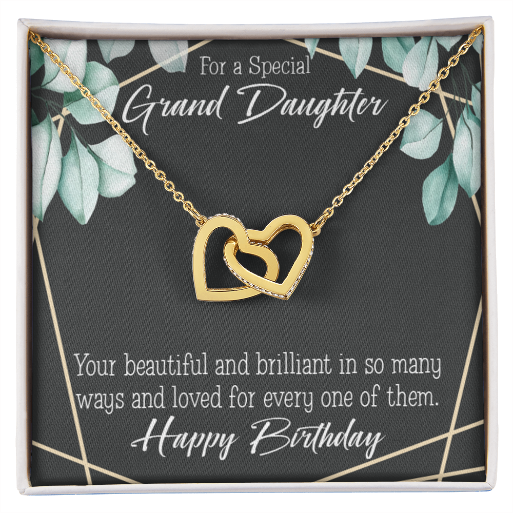 To Granddaughter Happy Birthday Granddaughter Inseparable Necklace-Express Your Love Gifts