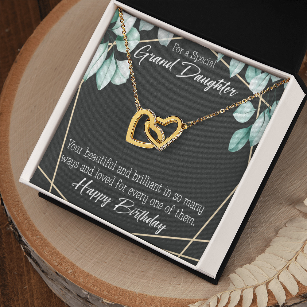 To Granddaughter Happy Birthday Granddaughter Inseparable Necklace-Express Your Love Gifts