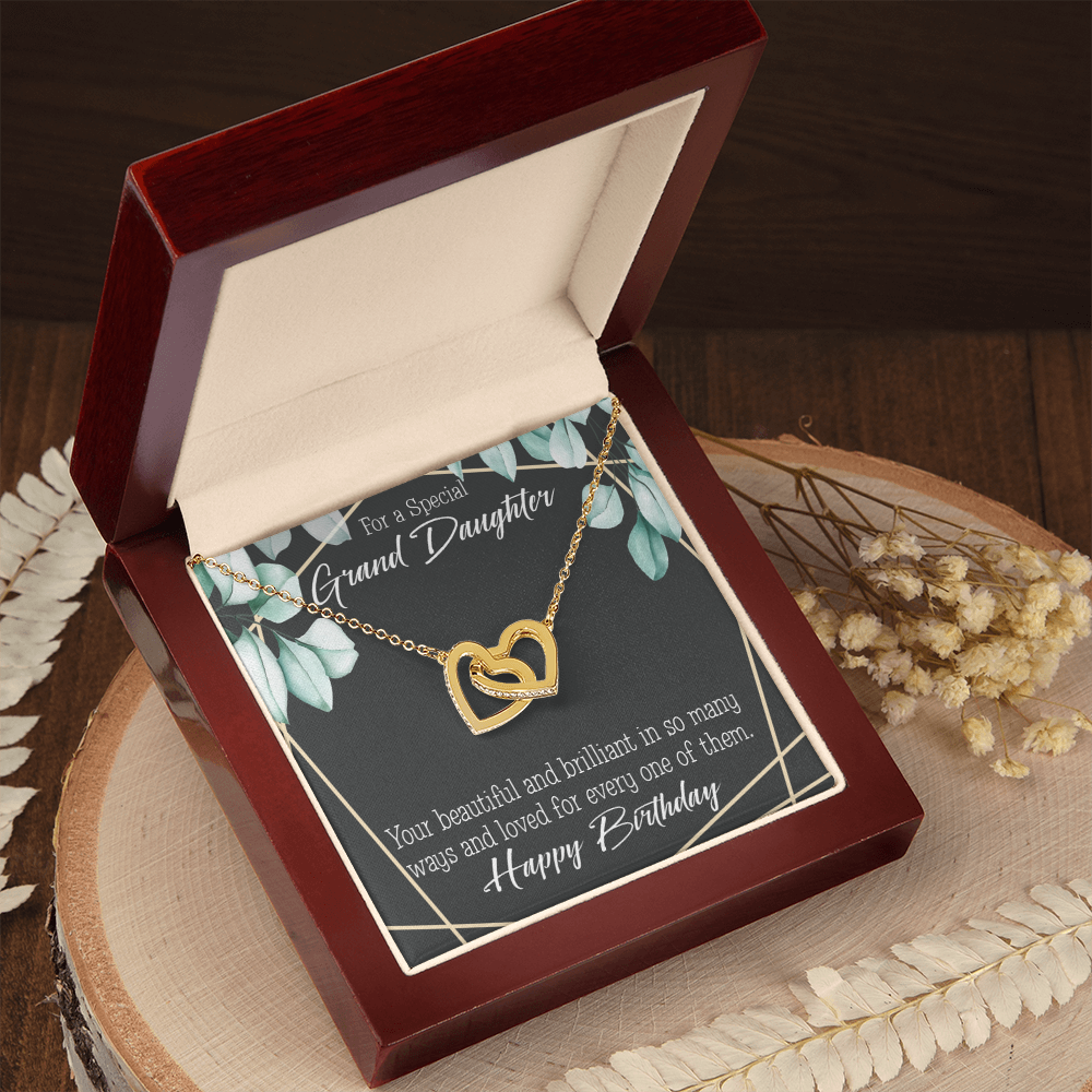To Granddaughter Happy Birthday Granddaughter Inseparable Necklace-Express Your Love Gifts