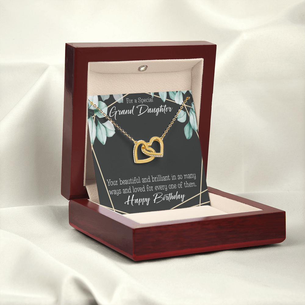 To Granddaughter Happy Birthday Granddaughter Inseparable Necklace-Express Your Love Gifts