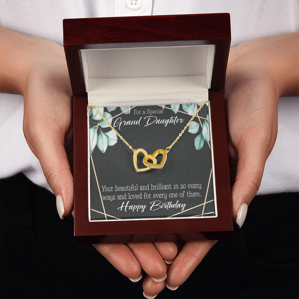 To Granddaughter Happy Birthday Granddaughter Inseparable Necklace-Express Your Love Gifts