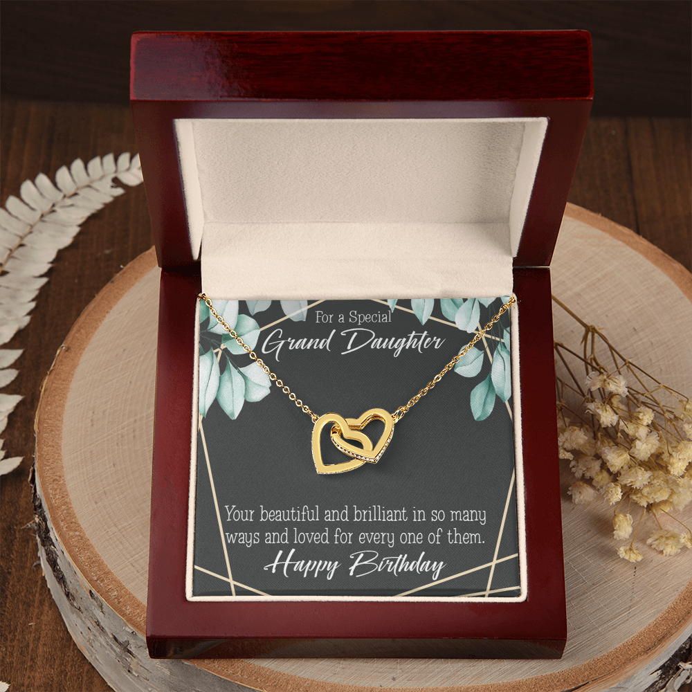 To Granddaughter Happy Birthday Granddaughter Inseparable Necklace-Express Your Love Gifts