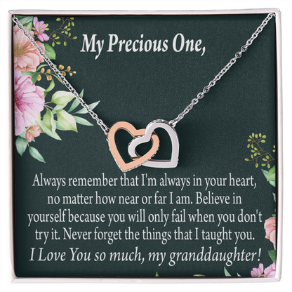 To Granddaughter Inspirational Message From Grandma Inseparable Necklace-Express Your Love Gifts