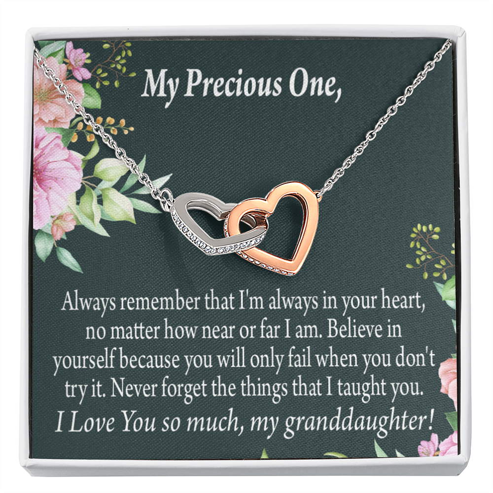 To Granddaughter Inspirational Message From Grandma Inseparable Necklace-Express Your Love Gifts