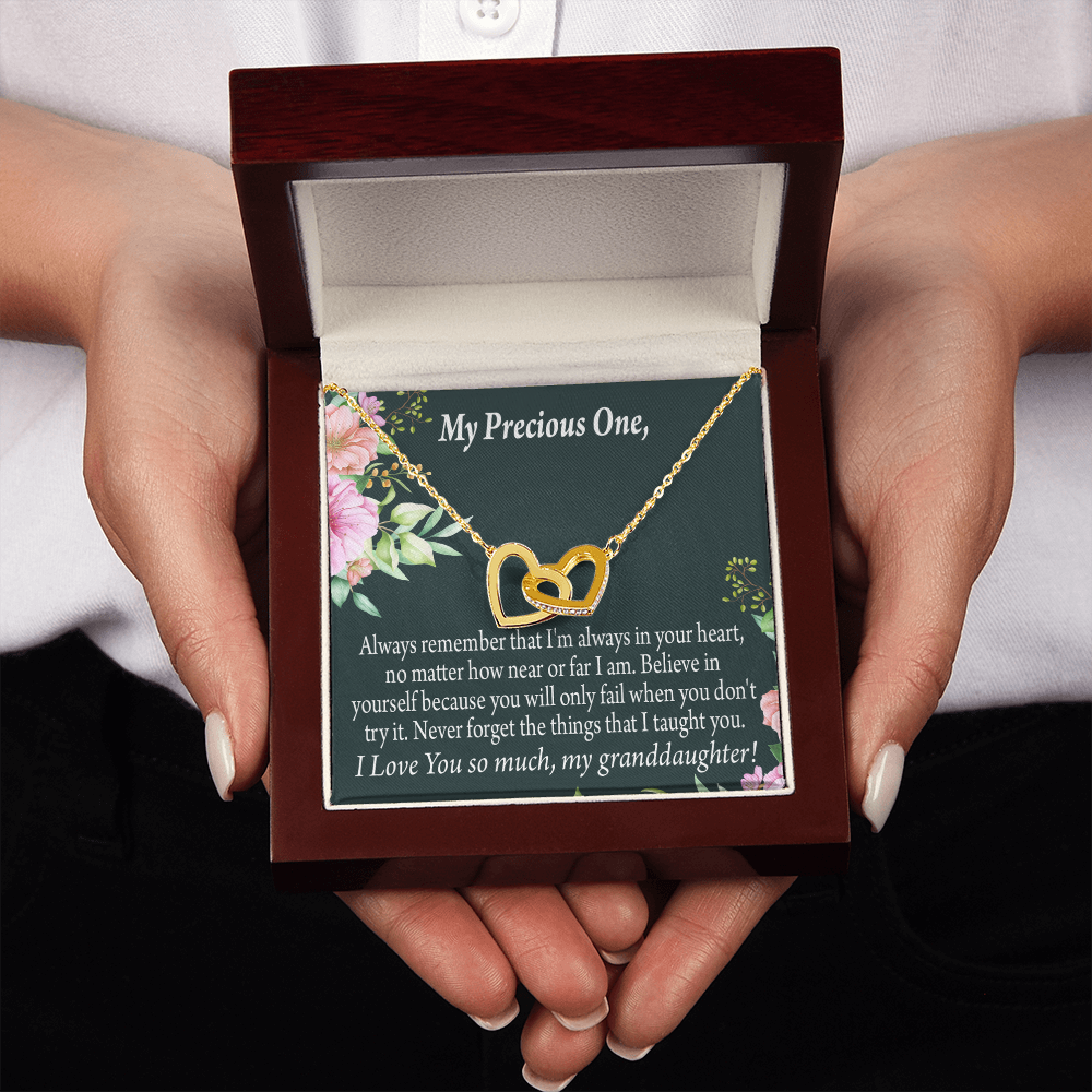 To Granddaughter Inspirational Message From Grandma Inseparable Necklace-Express Your Love Gifts