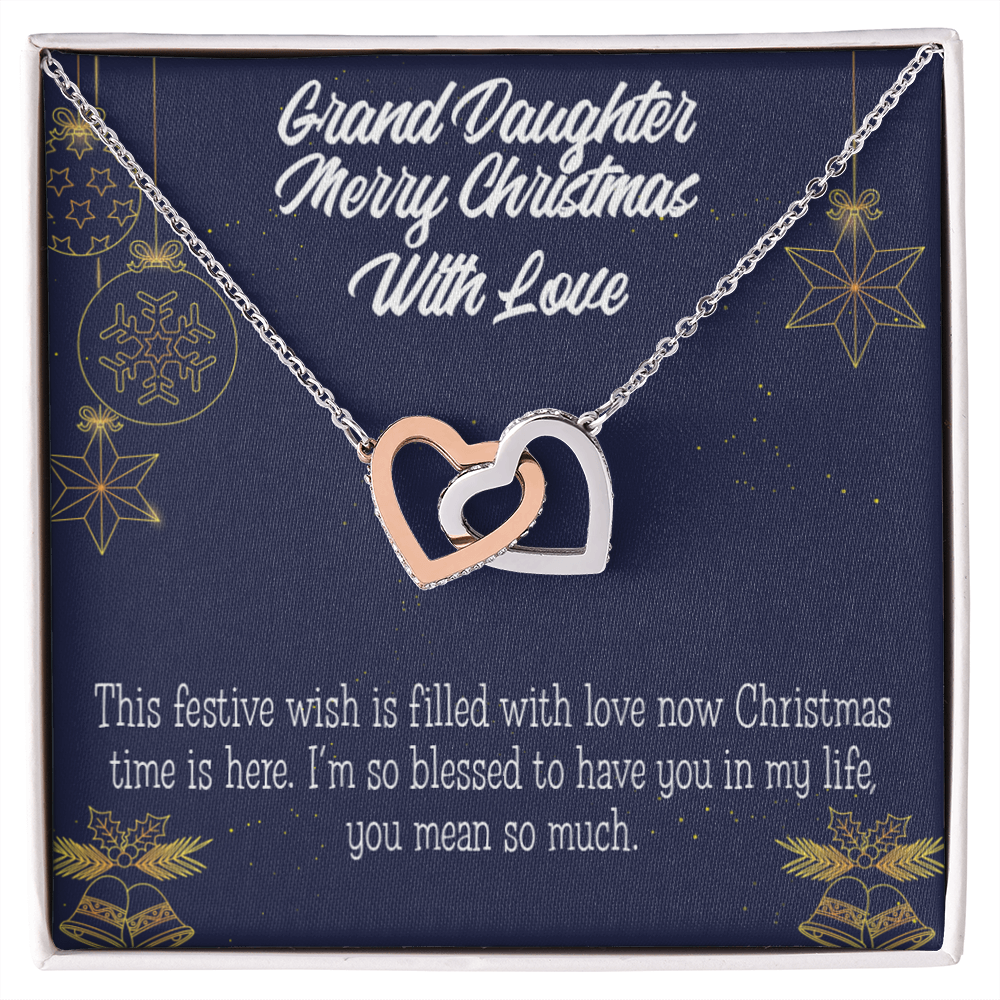 To Granddaughter Merry Christmas Granddaughter Inseparable Necklace-Express Your Love Gifts