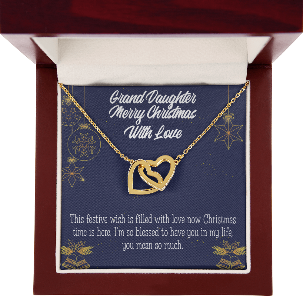 To Granddaughter Merry Christmas Granddaughter Inseparable Necklace-Express Your Love Gifts