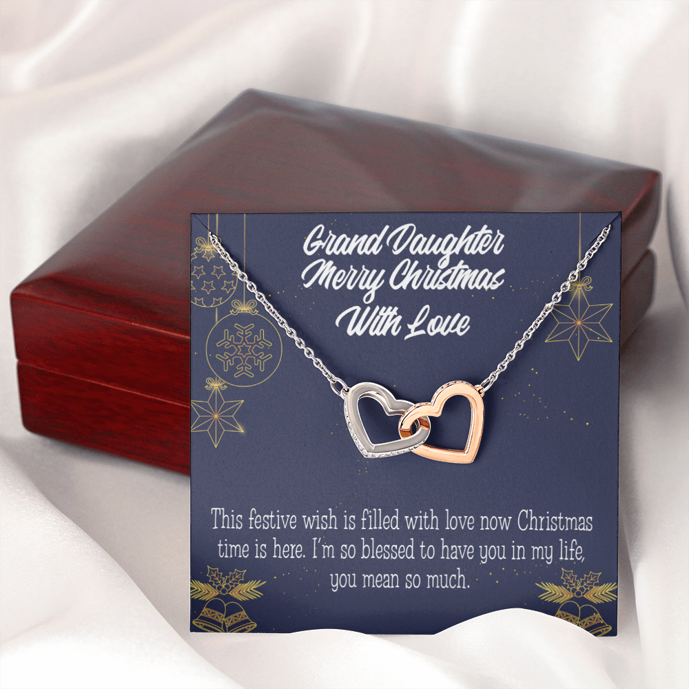 To Granddaughter Merry Christmas Granddaughter Inseparable Necklace-Express Your Love Gifts