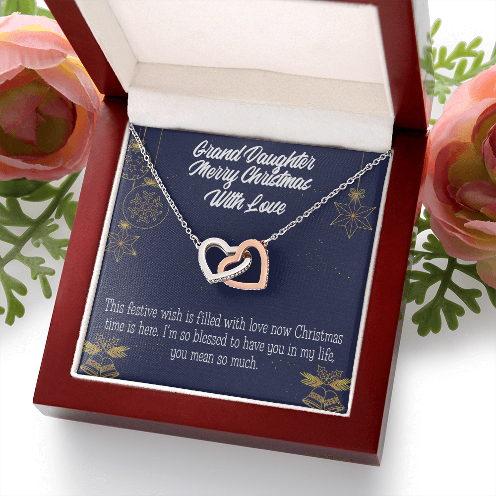 To Granddaughter Merry Christmas Granddaughter Inseparable Necklace-Express Your Love Gifts