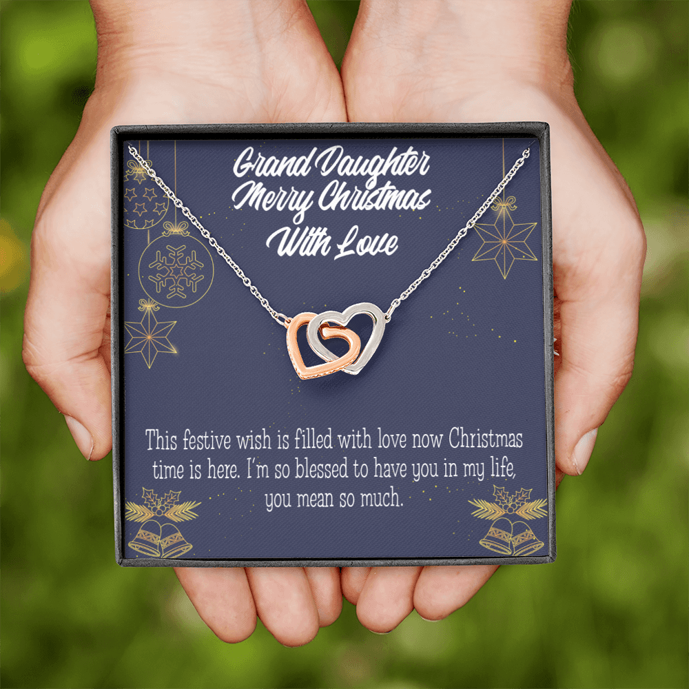 To Granddaughter Merry Christmas Granddaughter Inseparable Necklace-Express Your Love Gifts