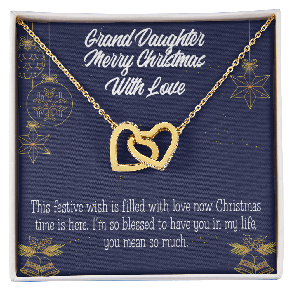 To Granddaughter Merry Christmas Granddaughter Inseparable Necklace-Express Your Love Gifts