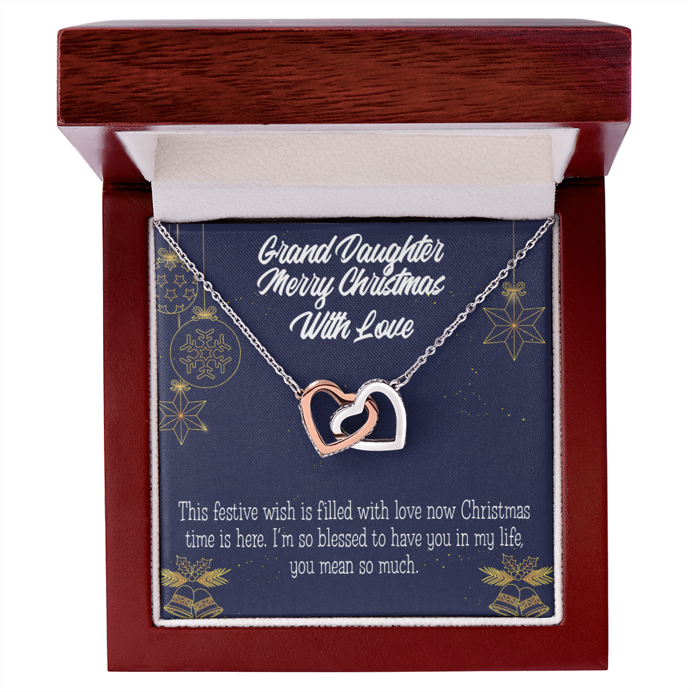 To Granddaughter Merry Christmas Granddaughter Inseparable Necklace-Express Your Love Gifts