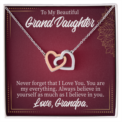 To Granddaughter Never Forget Grandpa Inseparable Necklace-Express Your Love Gifts