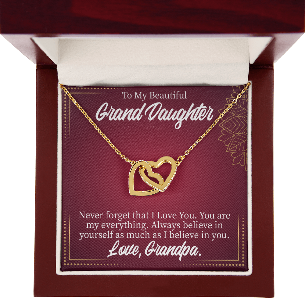 To Granddaughter Never Forget Grandpa Inseparable Necklace-Express Your Love Gifts