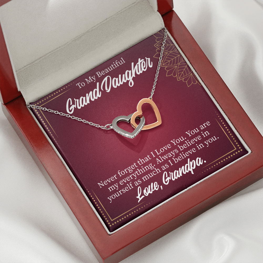To Granddaughter Never Forget Grandpa Inseparable Necklace-Express Your Love Gifts