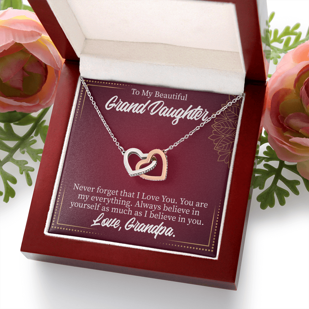 To Granddaughter Never Forget Grandpa Inseparable Necklace-Express Your Love Gifts