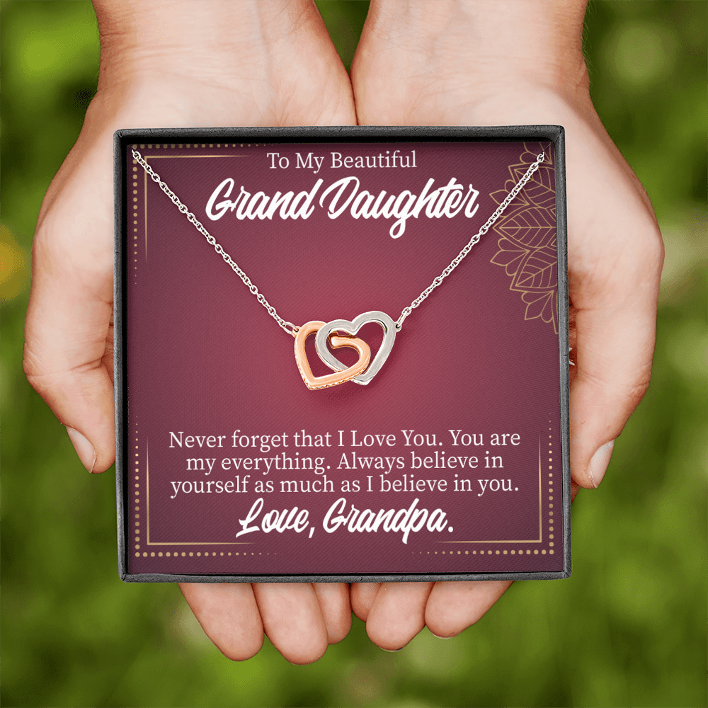 To Granddaughter Never Forget Grandpa Inseparable Necklace-Express Your Love Gifts