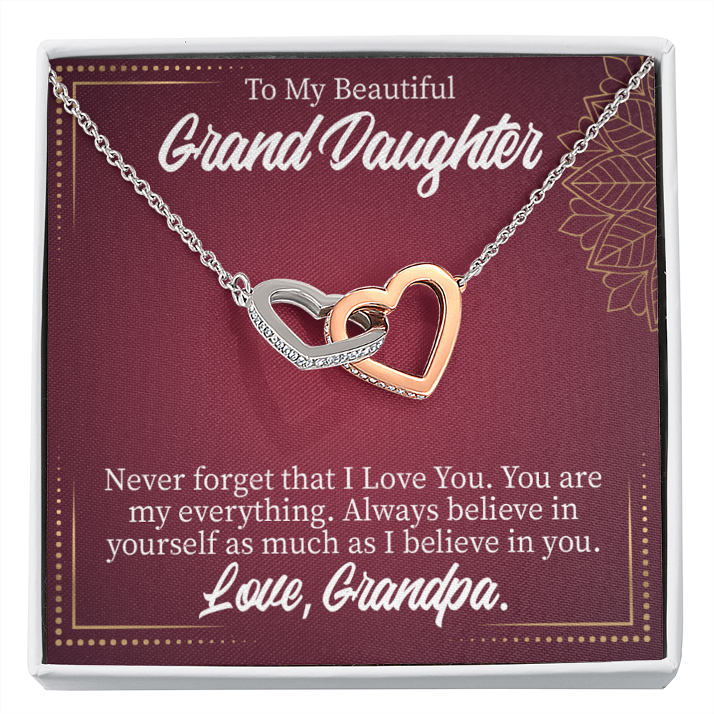 To Granddaughter Never Forget Grandpa Inseparable Necklace-Express Your Love Gifts
