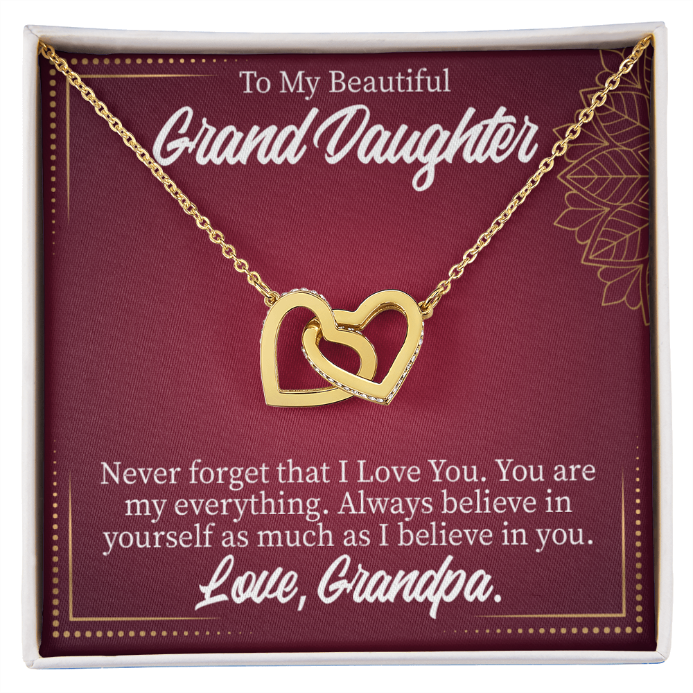 To Granddaughter Never Forget Grandpa Inseparable Necklace-Express Your Love Gifts
