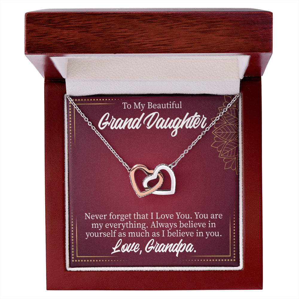 To Granddaughter Never Forget Grandpa Inseparable Necklace-Express Your Love Gifts