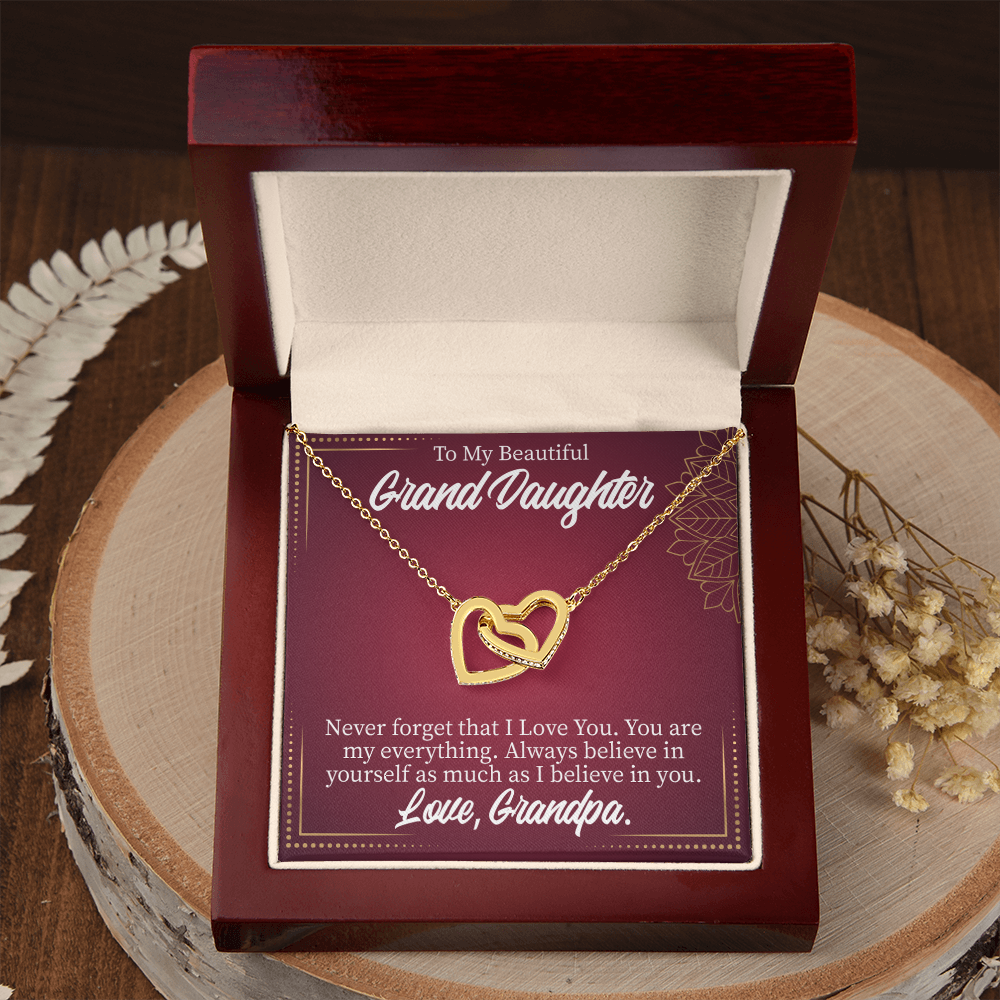 To Granddaughter Never Forget Grandpa Inseparable Necklace-Express Your Love Gifts