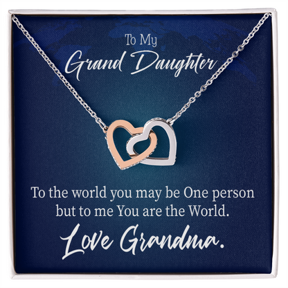 To Granddaughter You Are My World Inseparable Necklace-Express Your Love Gifts