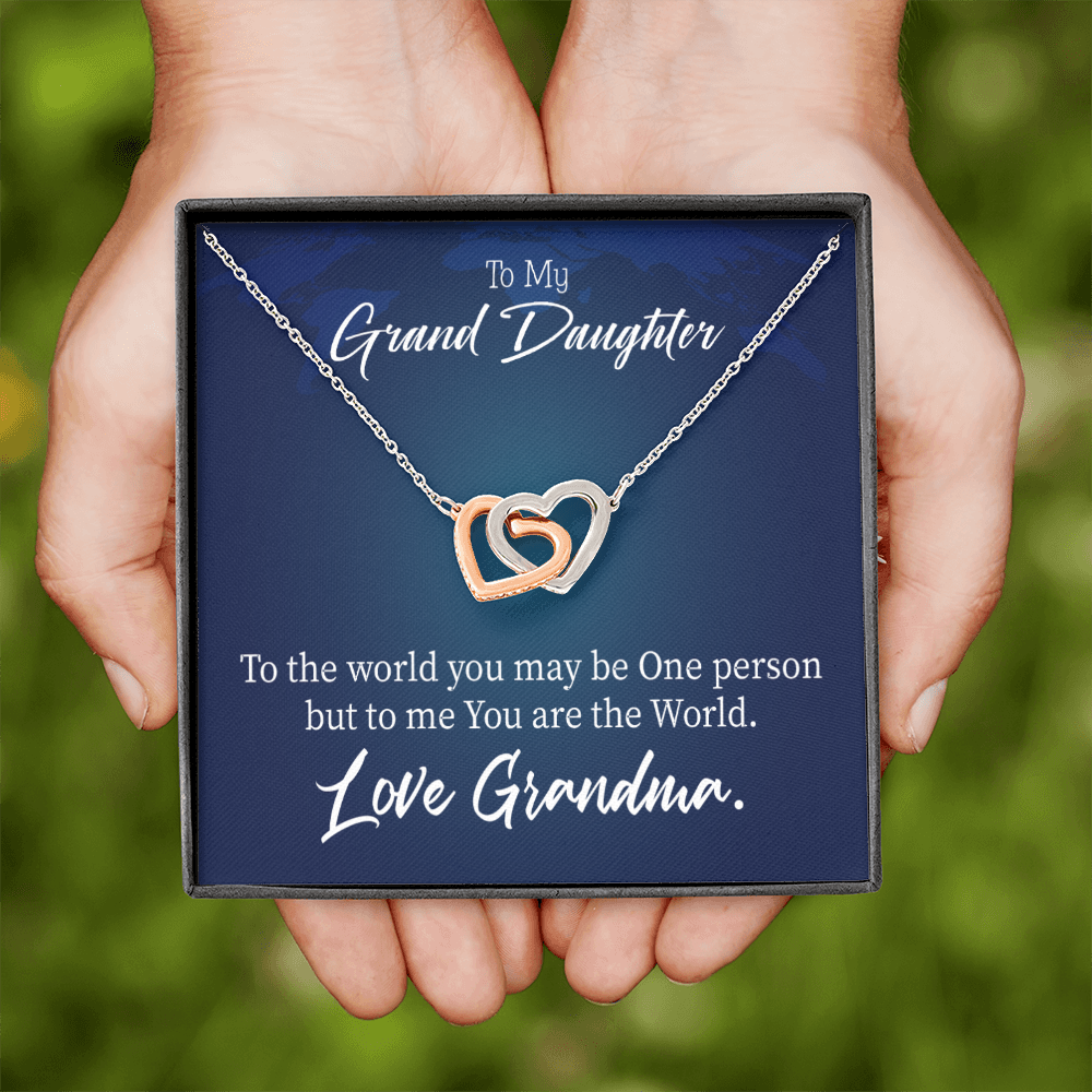 To Granddaughter You Are My World Inseparable Necklace-Express Your Love Gifts