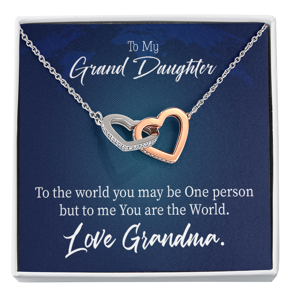 To Granddaughter You Are My World Inseparable Necklace-Express Your Love Gifts