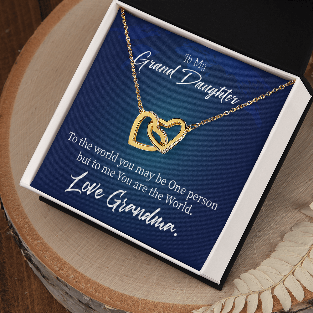 To Granddaughter You Are My World Inseparable Necklace-Express Your Love Gifts