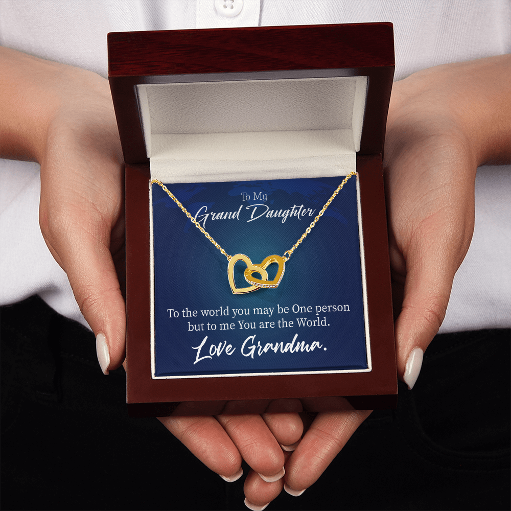 To Granddaughter You Are My World Inseparable Necklace-Express Your Love Gifts