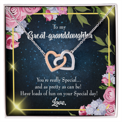 To Great Granddaughter You're Really Special Inseparable Necklace-Express Your Love Gifts