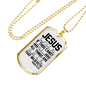 To Him That Believe Christian Necklace Stainless Steel or 18k Gold Dog Tag 24" Chain-Express Your Love Gifts