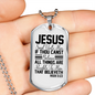 To Him That Believe Christian Necklace Stainless Steel or 18k Gold Dog Tag 24" Chain-Express Your Love Gifts