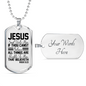 To Him That Believe Christian Necklace Stainless Steel or 18k Gold Dog Tag 24" Chain-Express Your Love Gifts