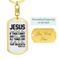 To Him That Believe Mark 9:23 Keychain Stainless Steel or 18k Gold Dog Tag Keyring-Express Your Love Gifts