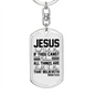 To Him That Believe Mark 9:23 Keychain Stainless Steel or 18k Gold Dog Tag Keyring-Express Your Love Gifts