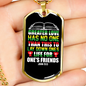 To Lay Down Ones Life Christian Necklace Stainless Steel or 18k Gold Dog Tag 24" Chain-Express Your Love Gifts
