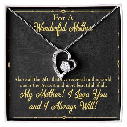To Mom Above All Gifts Forever Necklace w Message Card-Express Your Love Gifts