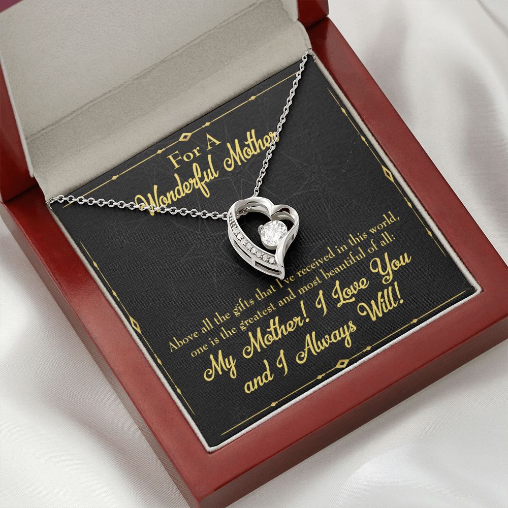 To Mom Above All Gifts Forever Necklace w Message Card-Express Your Love Gifts